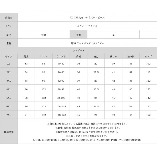 XL-7XL大きいサイズワンピース