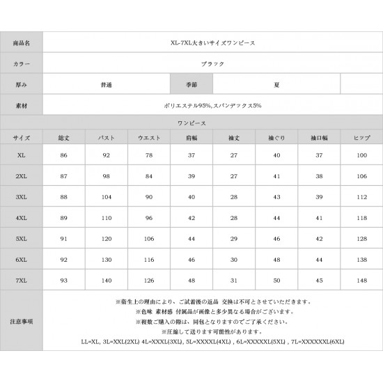 XL-7XL大きいサイズワンピース